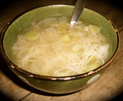Soupe rapide poireau-vermicelles