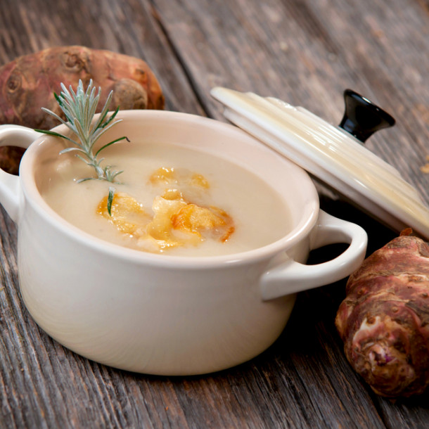 Soupe topinambour pomme de terre