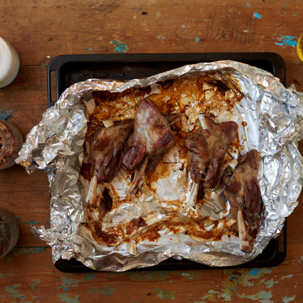 Souris d'agneau en papillote