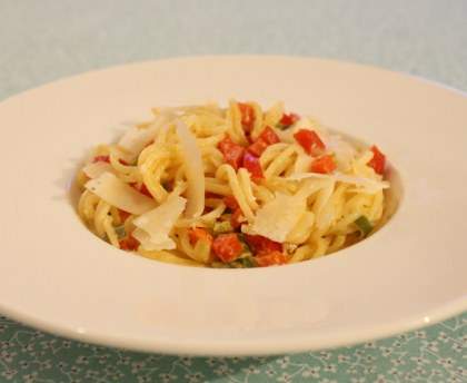 Spaghetti à la flovar (thon et poivrons)