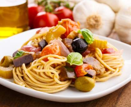 Spaghetti à la ratatouille