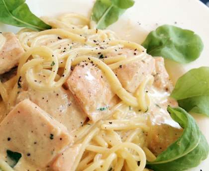 Spaghetti au saumon simple