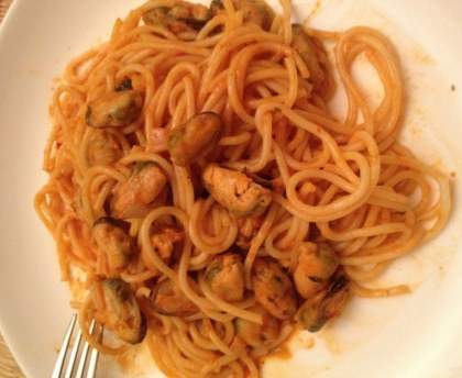 Spaghetti aux moules sauce tomate