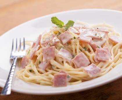 Spaghetti carbonara au jambon