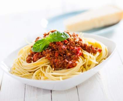 Spaghetti, sauce Bolognaise
