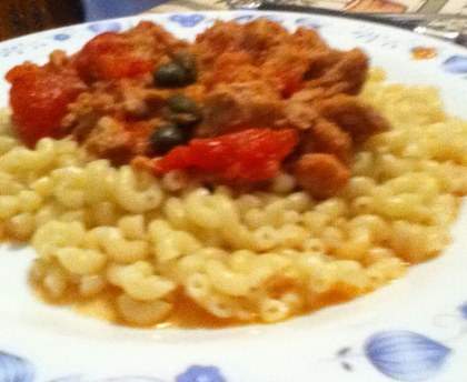 Spaghetti tomate, thon, câpres