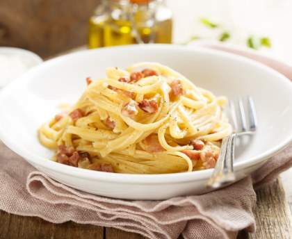 Spaghettis carbonara très simples