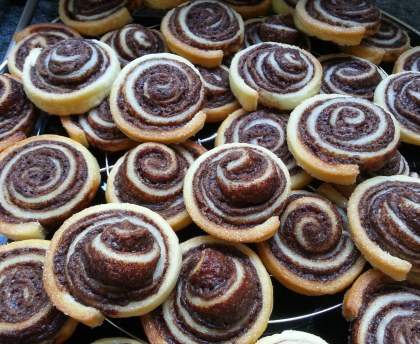 Spirales feuilletées au Nutella