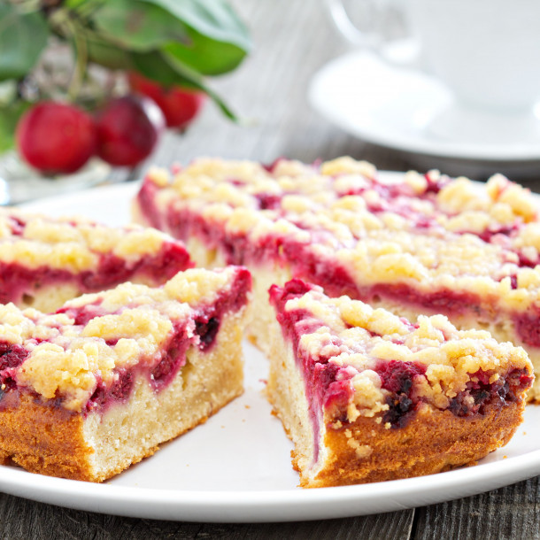 Streusel aux framboises