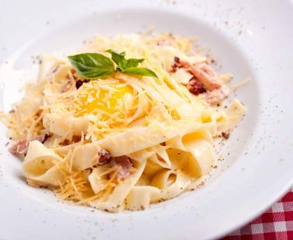 Tagliatelles à la carbonara