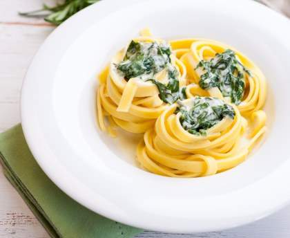 Tagliatelles à la crème d'épinards