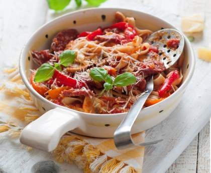 Tagliatelles au chorizo