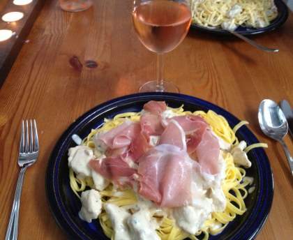Tagliatelles au poulet et gorgonzola