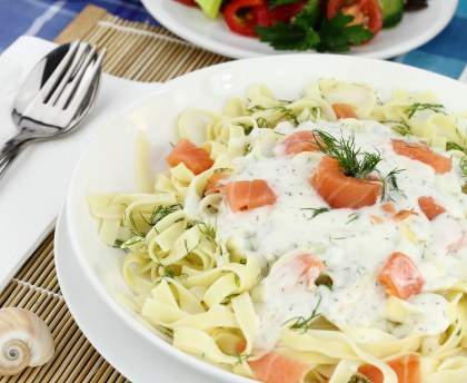 Tagliatelles au saumon fumé