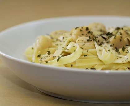 tagliatelles aux noix de saint jacques flambées au whisky