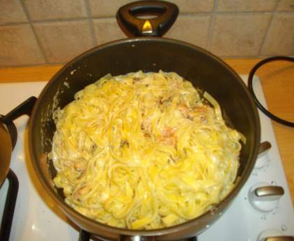 Tagliatelles saumon fumé ciboulette