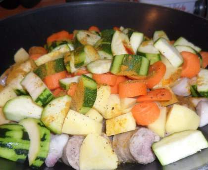 Tajine au Wok, Agneau et Porc
