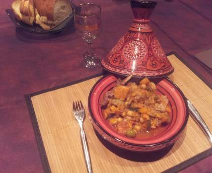 Tajine d'agneau aux légumes et patates douces
