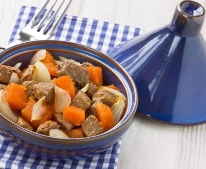 Tajine d'agneau nappé de potiron confit (recette marocaine)