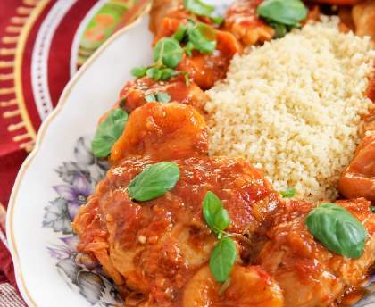 Tajine de poulet aux abricots