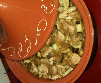 tajine de poulet aux courgettes et amandes à ma façon