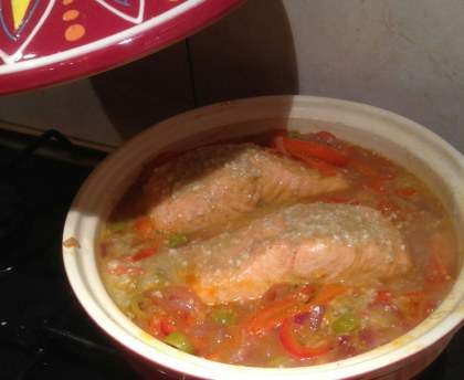 Tajine de saumon aux poivrons