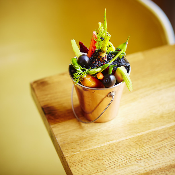 TAPAS : « Terre » d’olives d’Espagne et son confit de légumes