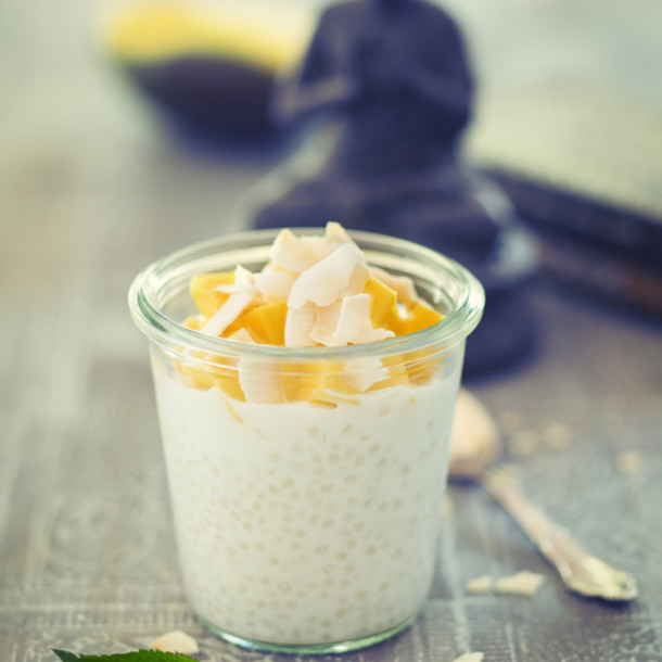 Tapioca ou Perles du Japon au lait de coco