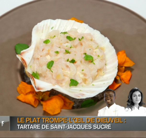 Tartare de litchis sur crème de coco