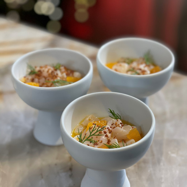 Tartare de Saint-Jacques à la clémentine