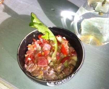Tartare de thon albacore au couteau