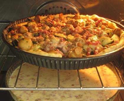 Tarte à la courgette et aux légumes