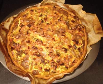 Tarte à la fondue de courgettes et bacon