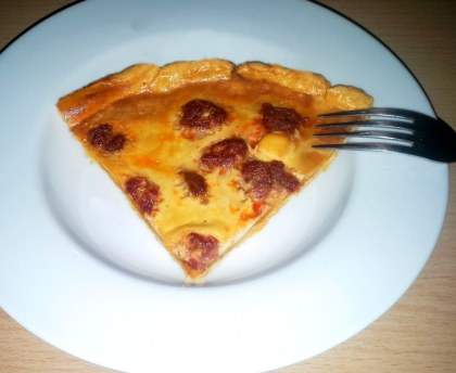 Tarte à la merguez et à la Vache Qui Rit