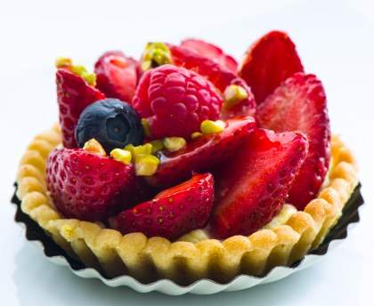 Tarte à la pistache et aux fraises