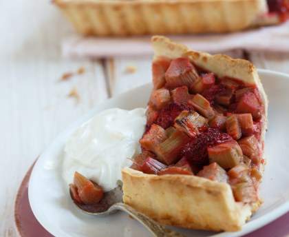 Tarte à la rhubarbe et à la vanille