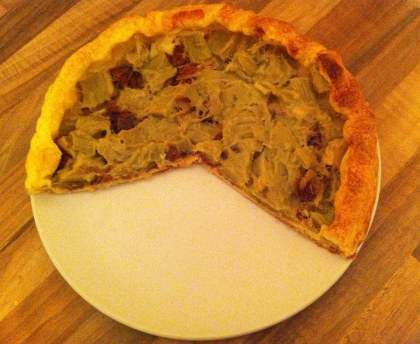Tarte à la rhubarbe et au pain d'épices aux figues