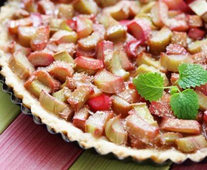 Tarte à la rhubarbe sans gluten