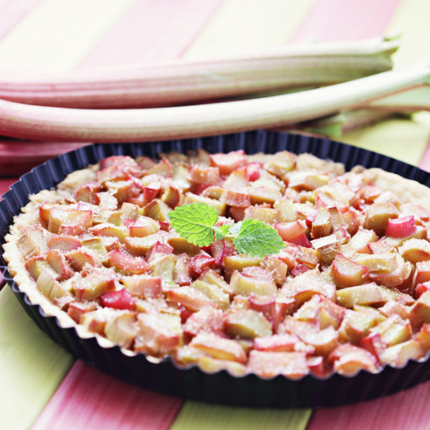 Tarte à la rhubarbe sans oeuf