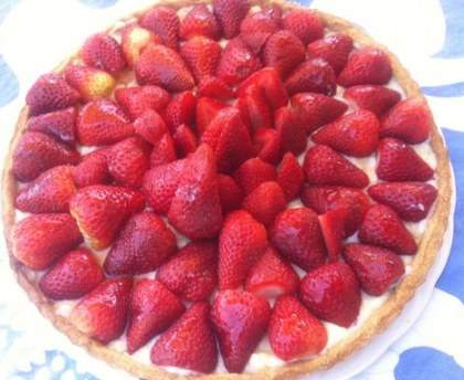 Tarte à la ricotta et aux fraises