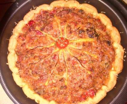 Tarte à la viande et  aux légumes du soleil de Bibi