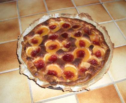 Tarte à l'abricot et gelée de groseilles