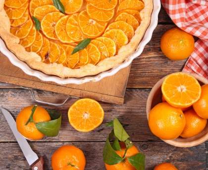 Tarte à l'orange et à la crème pâtissière