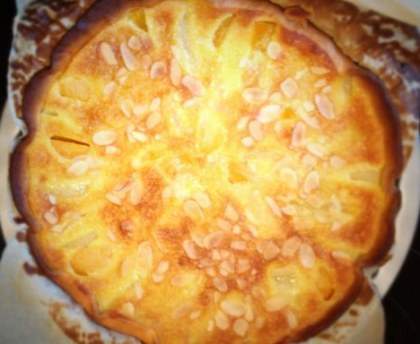 Tarte amandine pêche et poire