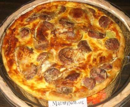 Tarte au chaource et andouillette