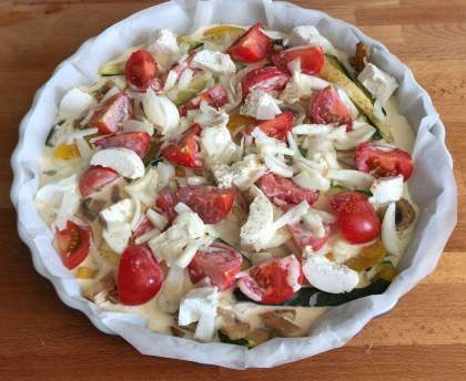 Tarte au chèvre frais et légumes d'été