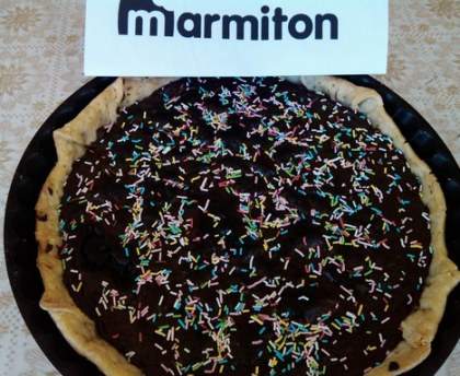 Tarte au chocolat arc-en-ciel