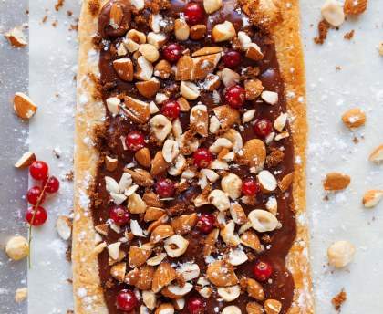 Tarte au chocolat et aux mendiants