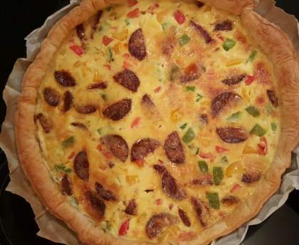 Tarte au chorizo et poivron
