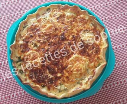 Tarte au poivron, lardons et trois fromages